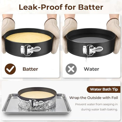 9 Inch Springform Pan with Removable Bottom for Easy Cake Release - EPXEE