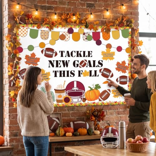 Football Classroom Bulletin Board Decor - Tackle New Goals Fall Theme