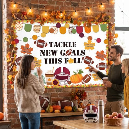 Football Classroom Bulletin Board Decor - Tackle New Goals Fall Theme