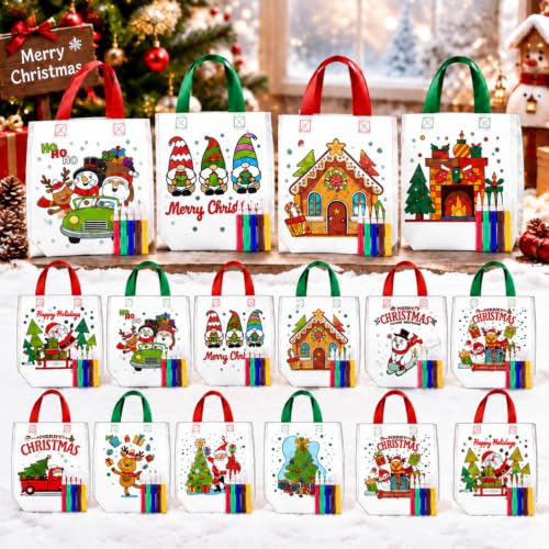 Coloring Bags for Kids with Markers - Christmas 24 Pack