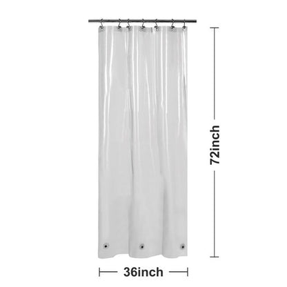 Barossa Design Clear Black Stall Shower Curtain Liner with 3 Magnets - 36" x 72" Waterproof PEVA Plastic Shower Liner for Small Bathroom, Lightweight Bath Curtain, Metal Grommets - Clear Black