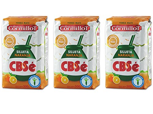 CBSe Yerba Mate Silueta Naranja "Dr. Cormillot" / Mate Leaves Orange Blend 500 gr. (1.1 lbs). - 3 Pack.