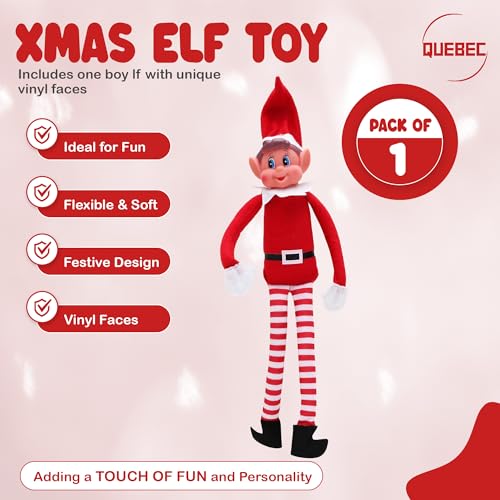 Quebec Christmas Mischief Makers Boy Elf - Naughty Santa’s Little Helper with Soft Body & Vinyl Face