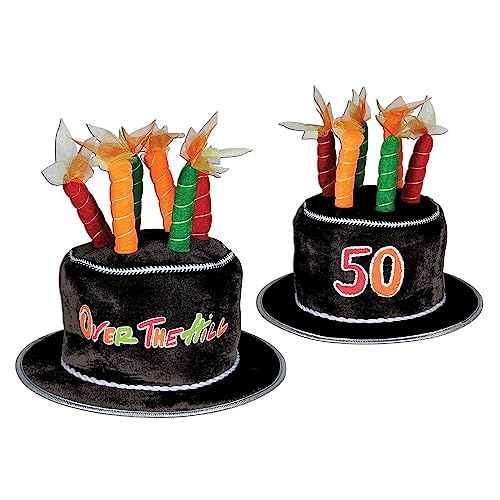 Beistle Unisex 40th Over the Hill Cake Hat With Candles