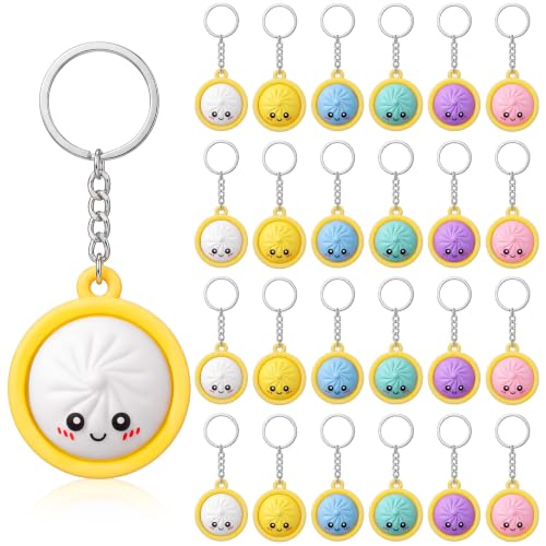 MTLEE Dumpling Keychain No Rebound Cute Charm 24 Classic Dumplings