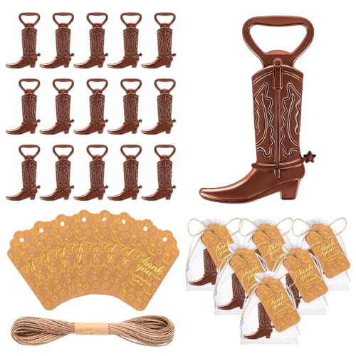 Brown Cowboy Boot Bottle Opener Set - Western Party Favors, 30 Pieces
