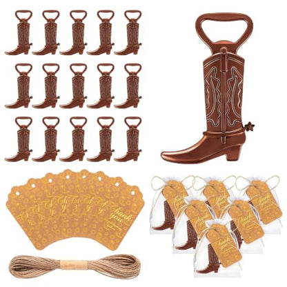Brown Cowboy Boot Bottle Opener Set - Western Party Favors, 30 Pieces