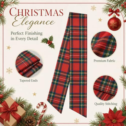 Red Buffalo Plaid Christmas Wreath Sash Set - Holiday Door & Decor Accessories