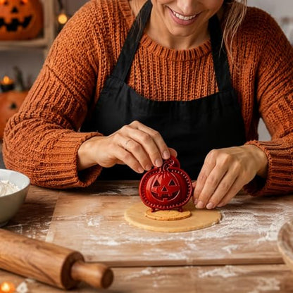 Halloween Mini Hand Pie Mold Set - 8 Food-Grade Baking Cutters for Festive Pastries D-1
