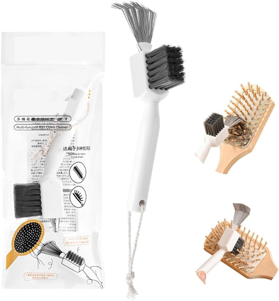 Skiennix Hair Brush Cleaner Tool - 2-in-1 Metal Wire Comb & Rake for Easy Hair Removal | Stiff Bristles
