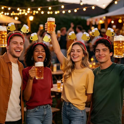 Beer Mug Boppers Headband for Oktoberfest Beer Party Costume Accessory