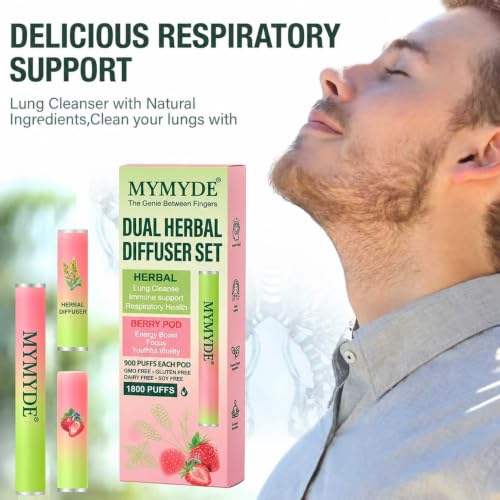 MYMYDE Green Flavored Air Device with Thyme Mint & Strawberry Mint - Switchable Portable Aroma Diffuser