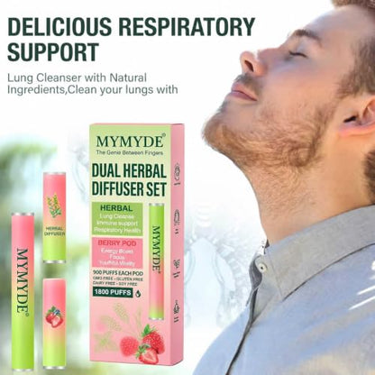 MYMYDE Green Flavored Air Device with Thyme Mint & Strawberry Mint - Switchable Portable Aroma Diffuser