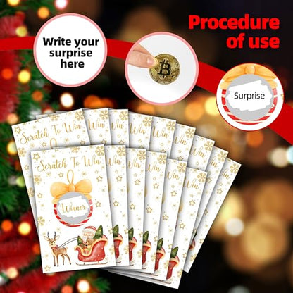 Christmas Scratch Off Cards Set - Style 4, Holiday Party Game for Kids & Adults