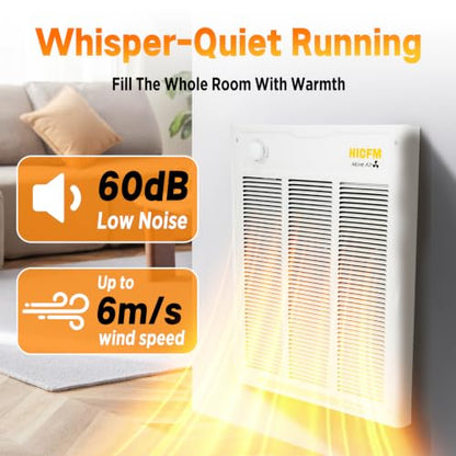 Electric Wall Heater with Thermostat - Fast & Efficient Space Heating
