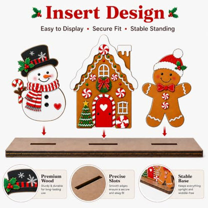 Christmas Indoor Decor Set with Wooden Scene - Festive Tabletop Display