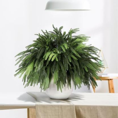 36 Pcs Artificial Norfolk Pine Branches - 17.7 Inch Holiday Greenery Stems
