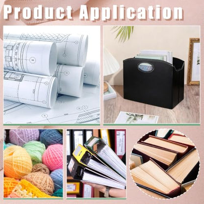 Foldable PU Leather Magazine Holder with Handles - Document Organizer for Office & Home