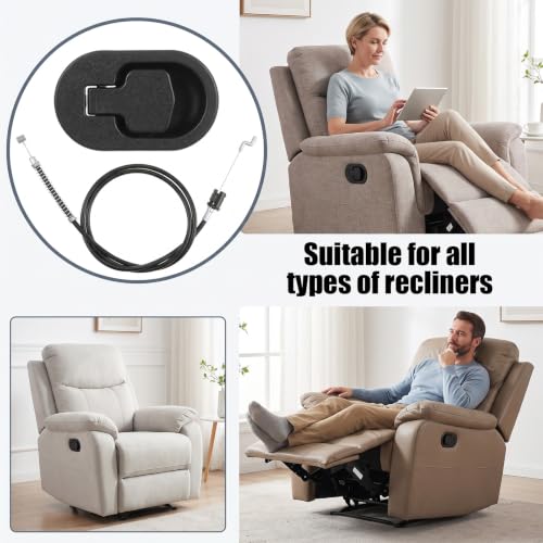 Heavy-Duty Metal Recliner Handle Replacement Parts with Cable