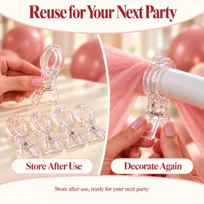 Clear Balloon Arch Clips 3.54 Inch Pack for Decorations No Tape or Glue