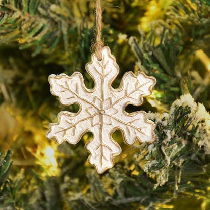 Snowflake Resin Christmas Tree Ornament 6x6cm - Snowman, Sled, Sock DIY Decor