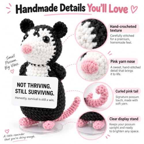 Little Survival Possum Crochet Opossum Gift - Still Surviving Variation