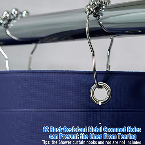 AmazerBath Stall Shower Curtain 36x72, Heavy Duty Plastic, Grey with 2 Weighted Stones and 6 Grommet Holes