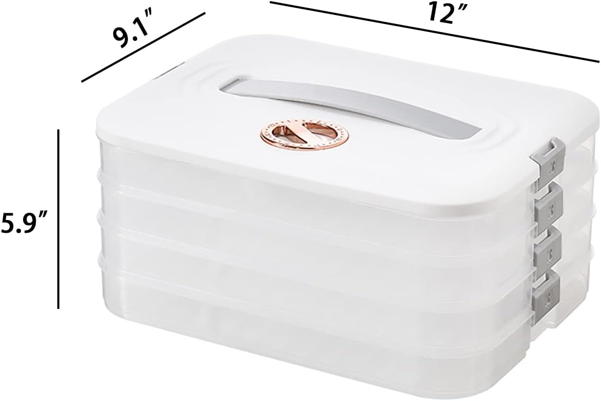 Skiennix 4-Layer Food Storage Containers - Stackable Dumpling Box with Good Sealing | Durable Design