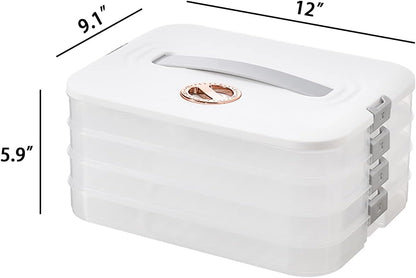 Skiennix 4-Layer Food Storage Containers - Stackable Dumpling Box with Good Sealing | Durable Design