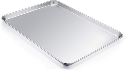 TeamFar Baking Sheet Set - Heavy Duty Stainless Steel Cookie Sheets | Non-Toxic, Dishwasher Safe, 20" x 14" - 2 Pieces