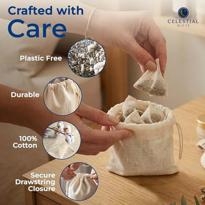 Reusable Muslin Drawstring Bags 100pcs - Natural 5x7 Inches