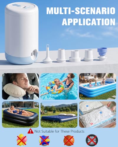 Portable Air Pump for Inflatables Rechargeable with White Variant