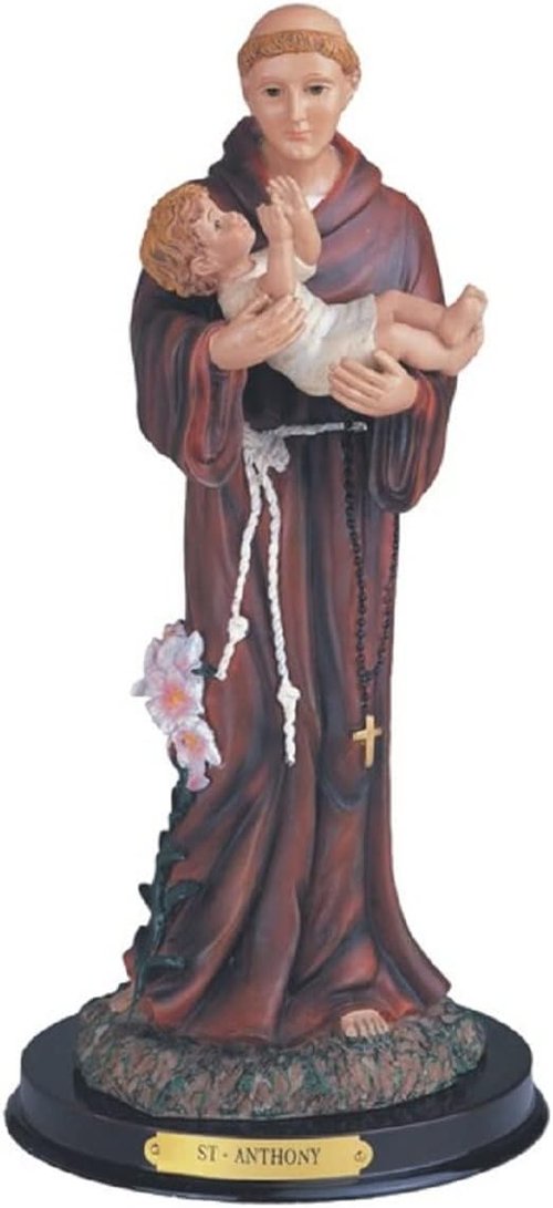ICE Armor 12" Saint Anthony Statue - Holy Figurine for Religious Decoration | Durable Design