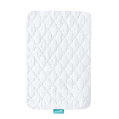 Mini Crib Mattress Protector 38" x 24" Sheets Fitted Waterproof Mini Crib Mattress Pad Cover, Noiseless & Machine Wash 100% Absorbent Mattress Protector Sheet Quilted, White