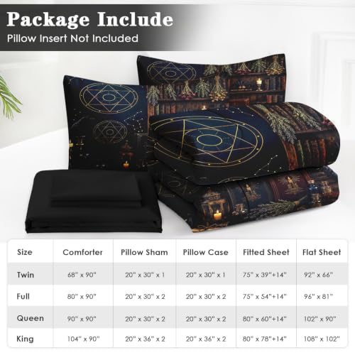 Gothic Witch Queen Size Comforter Set - Soft Cozy Bedding with Pillowcases & Shams