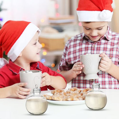 Fillable Christmas Drink Balls - 10 Pack 150ml Clear Plastic Ornaments with Silver Caps