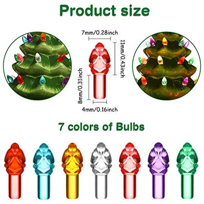 Ceramic Christmas Tree Light Bulb Replacement Set - 288 Multi-Color Plastic Ornaments