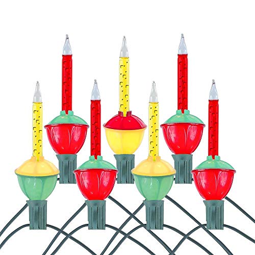 Novelty Lights Traditional Christmas Bubble Light Set - Red & Yellow, 6 Feet, 7 Bulbs