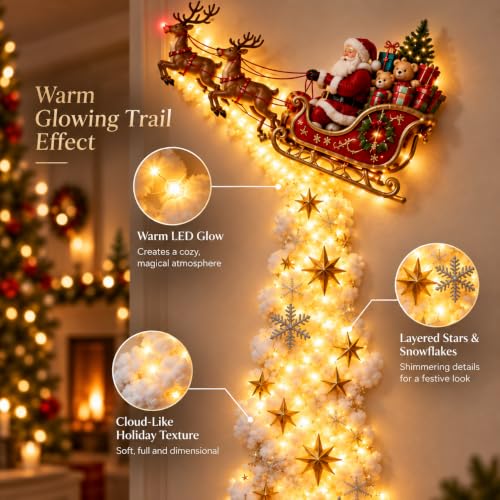 Christmas Magic Trail Wall Light - Indoor Holiday Decor Brownish-Yellow B