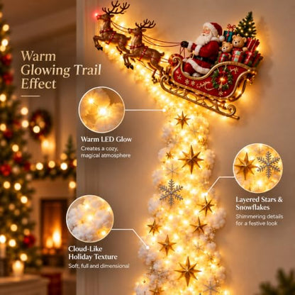 Christmas Magic Trail Wall Light - Indoor Holiday Decor Brownish-Yellow B