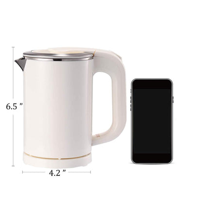 EAMATE 0.5L Portable Travel Electric Kettle Suitable For Traveling Cooking, Boiling (White)