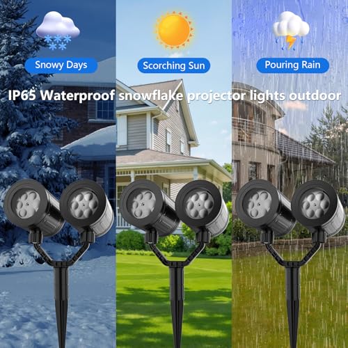 Christmas Projector Lights Outdoor Snowflake Projector with Timer - Dual-Head Holiday Decor