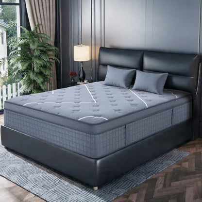 Queen Mattress 10 Inch Hybrid Cooling Gel Memory Foam with Pocket Springs - Medium Firm, Zoned Support, Removable Cover