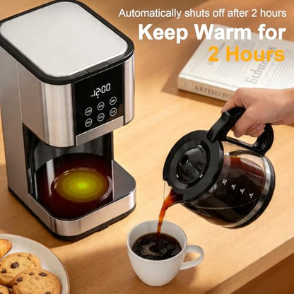 13.19 Inch Programmable 10-Cup Coffee Maker with Strong Brew & Keep Warm