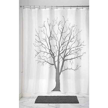 iDesign Tree Fabric Bathroom Shower Curtain - 72" x 72", Charcoal
