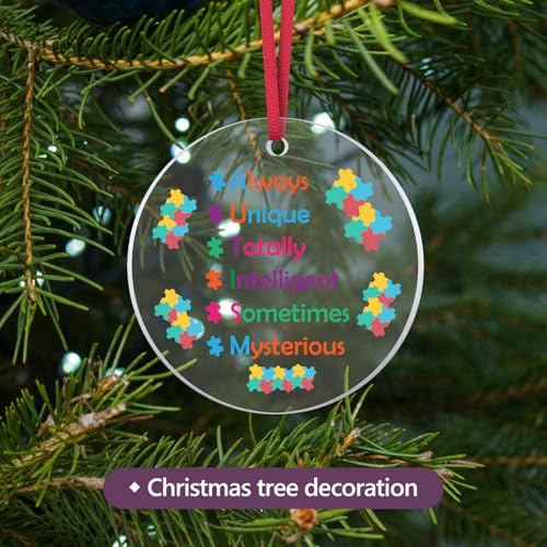 Autism Awareness Hanging Ornament Gift for Kids, Women, Men - Christmas, Holiday Decor