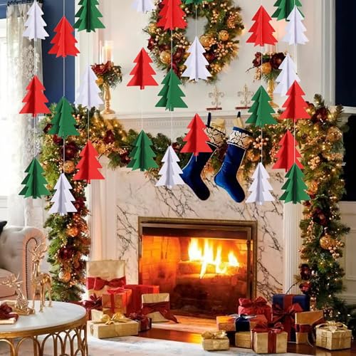 Christmas Tree 3 - 2 Pcs 3D Garland Holiday Decorations for Home & Party