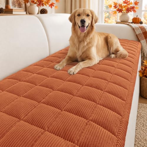 Non-Slip Dog Couch Cover 27.6x70.9 Inches Rust - Washable Pet Sofa Protector