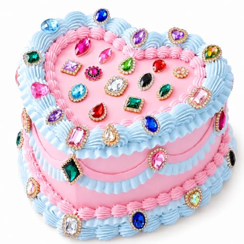 Acrylic Gemstone Cake Topper Set - 100 Assorted Decorative Gems for Birthday & Celebration Cakes