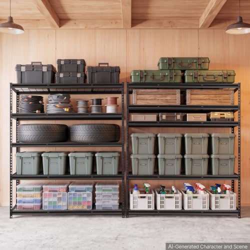 Heavy Duty 5-Tier Garage Storage Shelves 60 x 24 x 71.4 in Black
